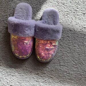 Purple Sequin Slippers